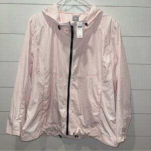 GAP Fit Women's Soft Pink Utility Windbreaker Hooded Jacket Size XXL NWT